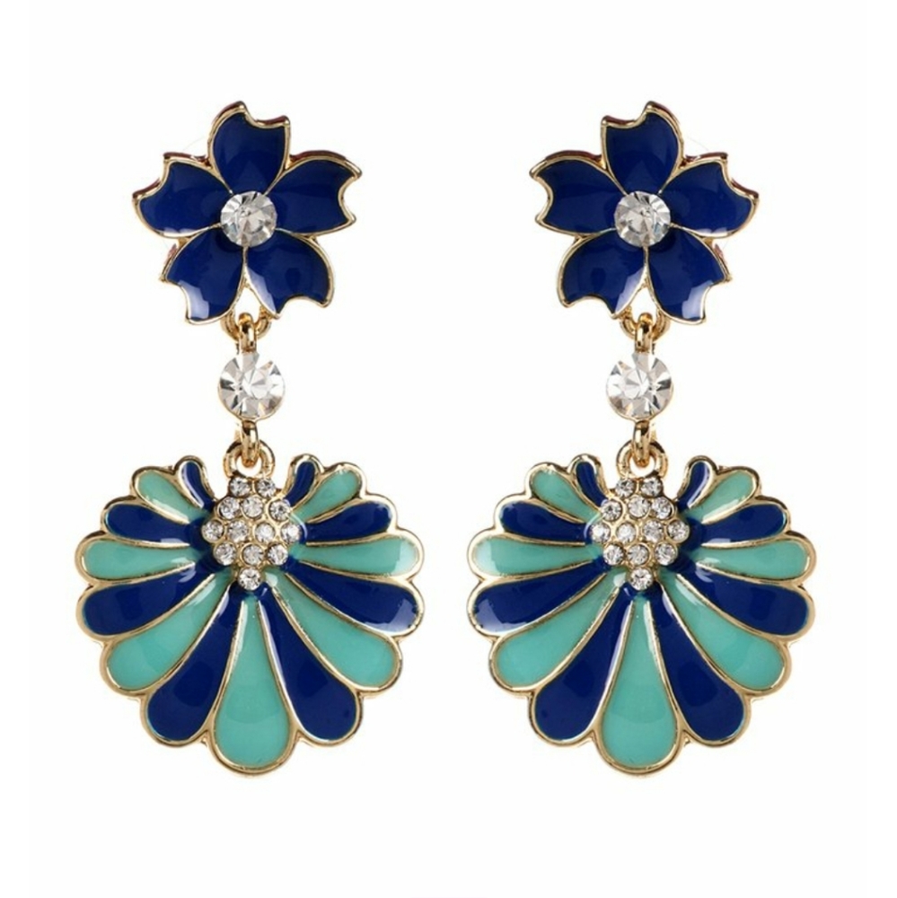 Amrita Singh Blue and Goldtone Earrings